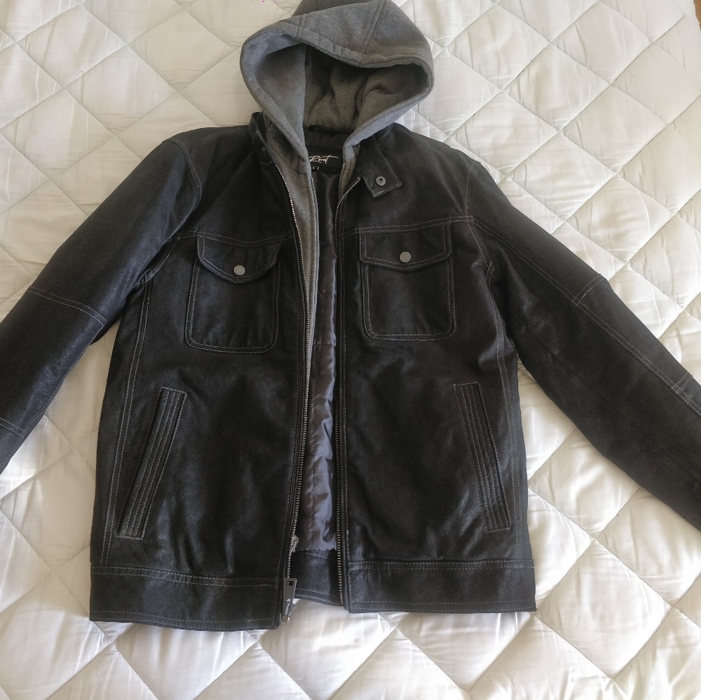 Black Rivet Men's Leather Jacket - Small Size